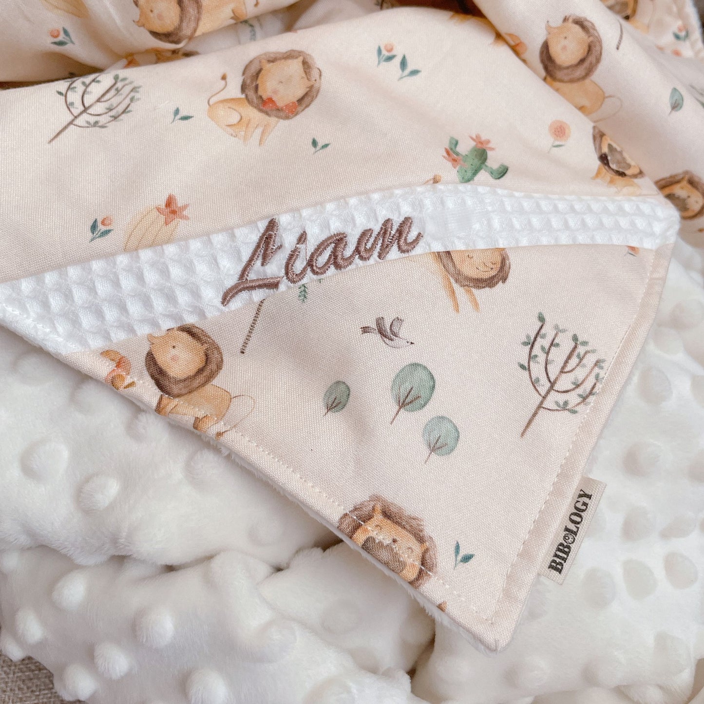 PERSONALIZED 3D MINKY BLANKET| Grassland Lion