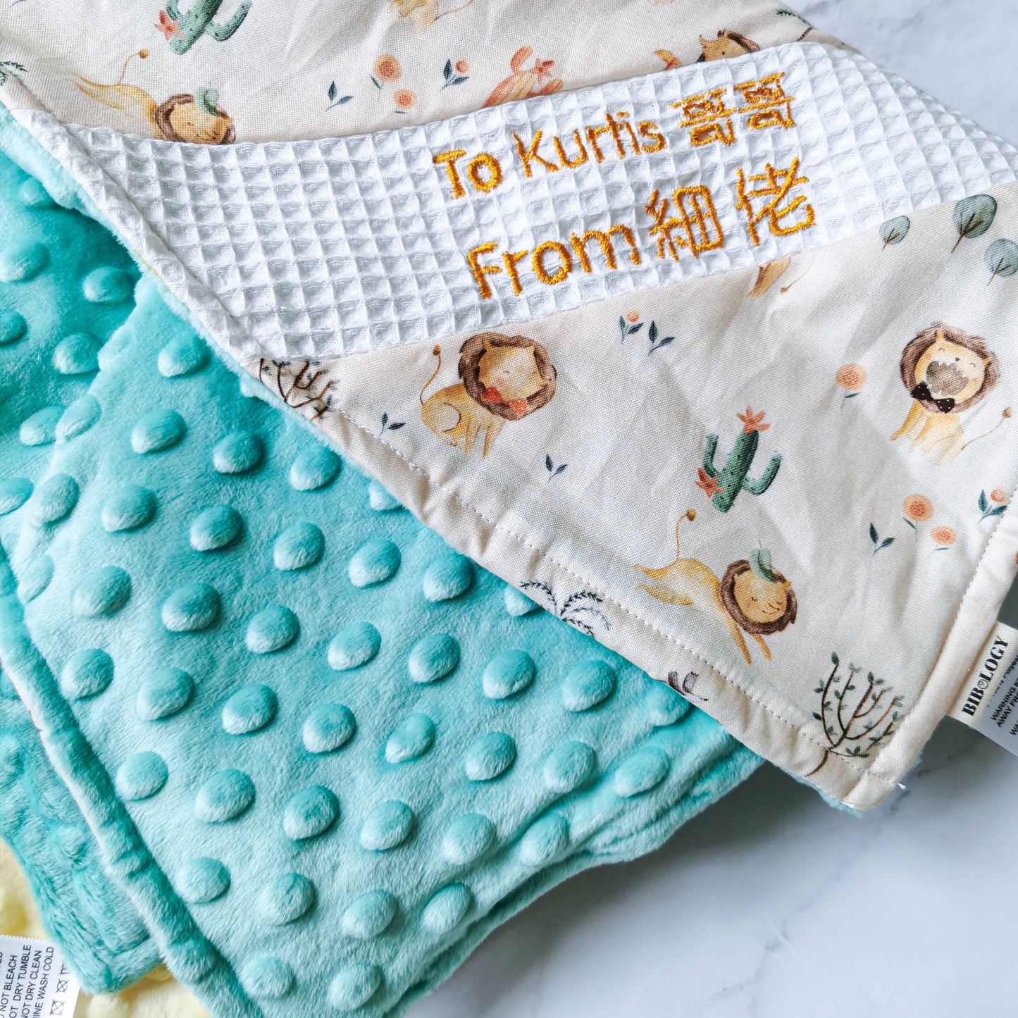 PERSONALIZED 3D MINKY BLANKET| Grassland Lion