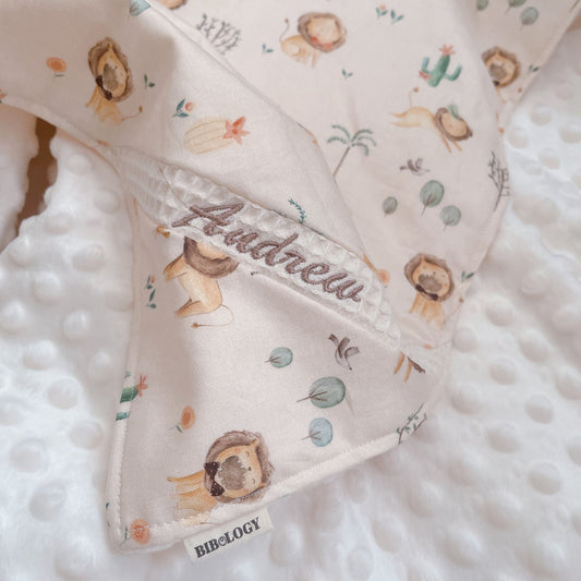 PERSONALIZED 3D MINKY BLANKET| Grassland Lion