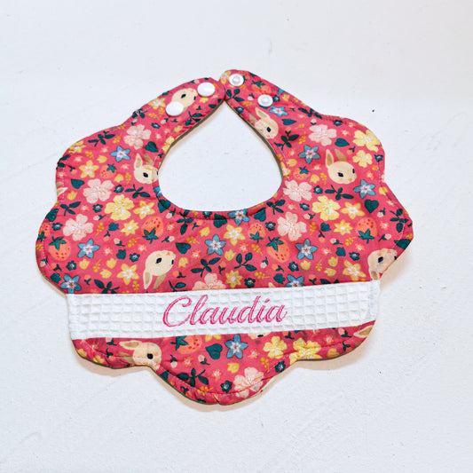 Flower Bib| Red Bunny