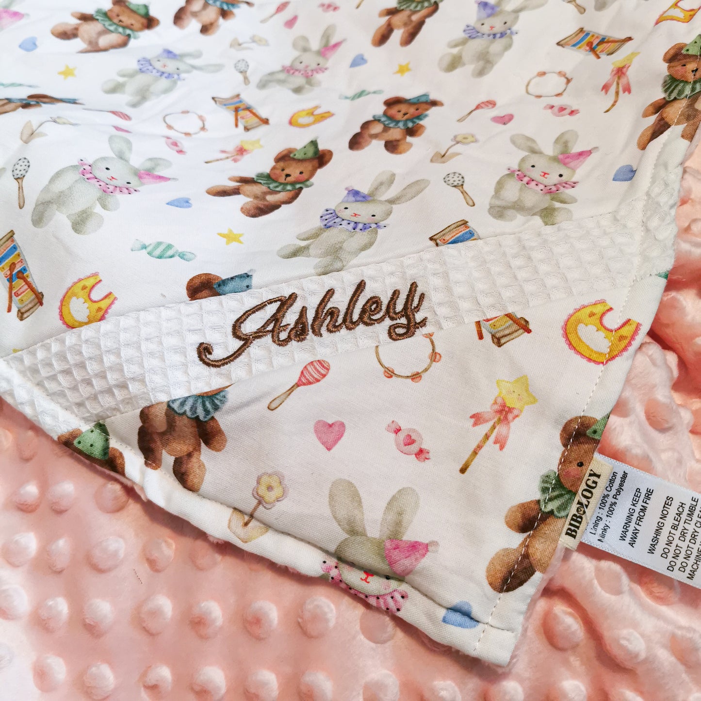 PERSONALIZED 3D MINKY BLANKET | Candy Teddy