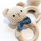 Crochet Wood Rattle| Teddy Bear (Orgaic Cotton)