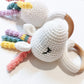 Crochet Wood Rattle| Unicorn (Organic Cotton)