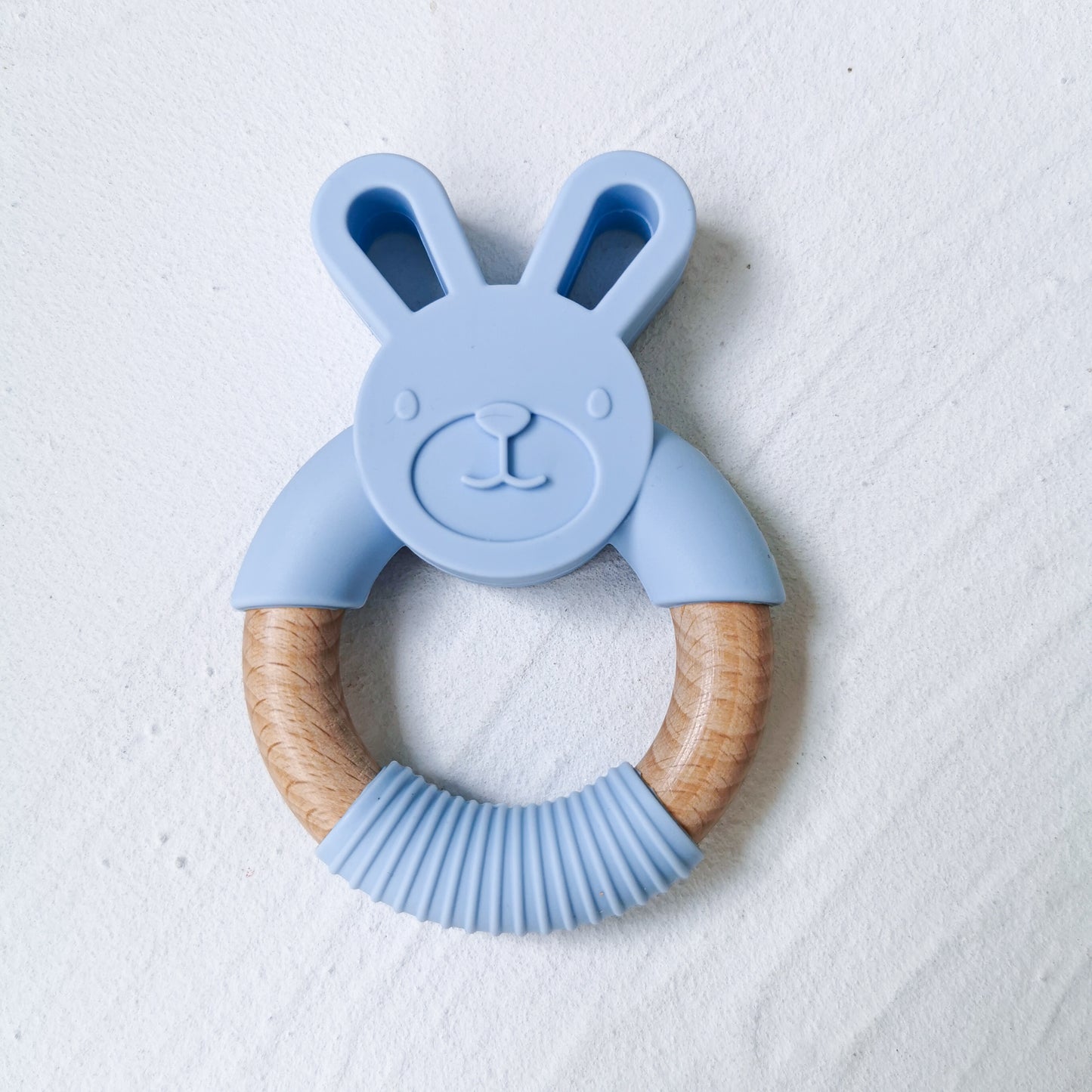 Rabbit Wood Teether- Blue